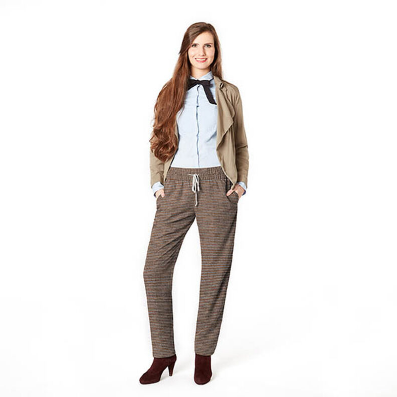 Tissu de pantalon Rayures – caramel/gris,  image number 5