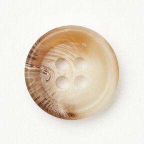 Bouton 4 trous rond [Ø 15 mm] – nature/marron foncé, 