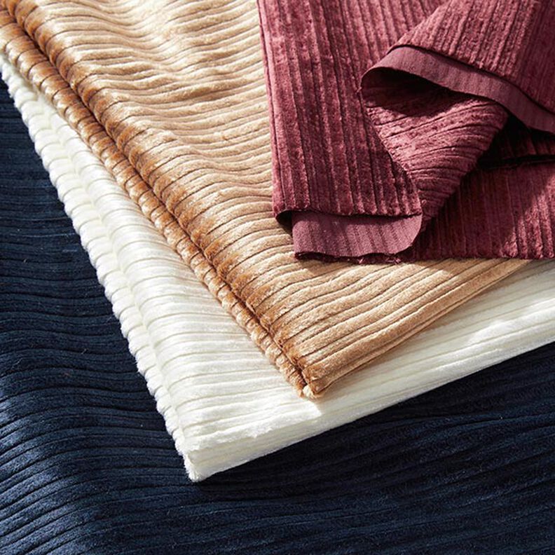 Velours côtelé stretch en coton-viscose mélangé, uni – beige, image number 4