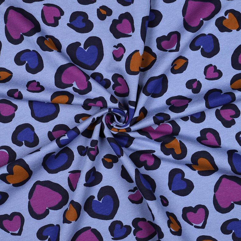 Sweatshirt gratté Cœurs multicolores | Poppy Fabrics – bleu acier, image number 3