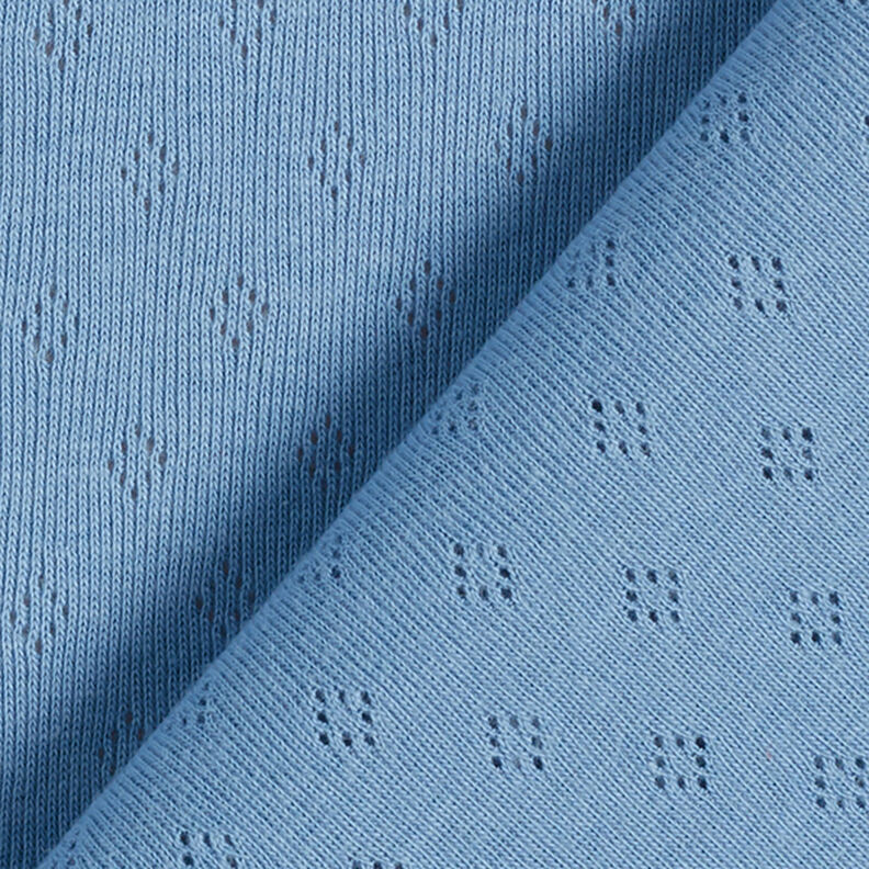 Jersey maille fine Motif à trous – bleu,  image number 4