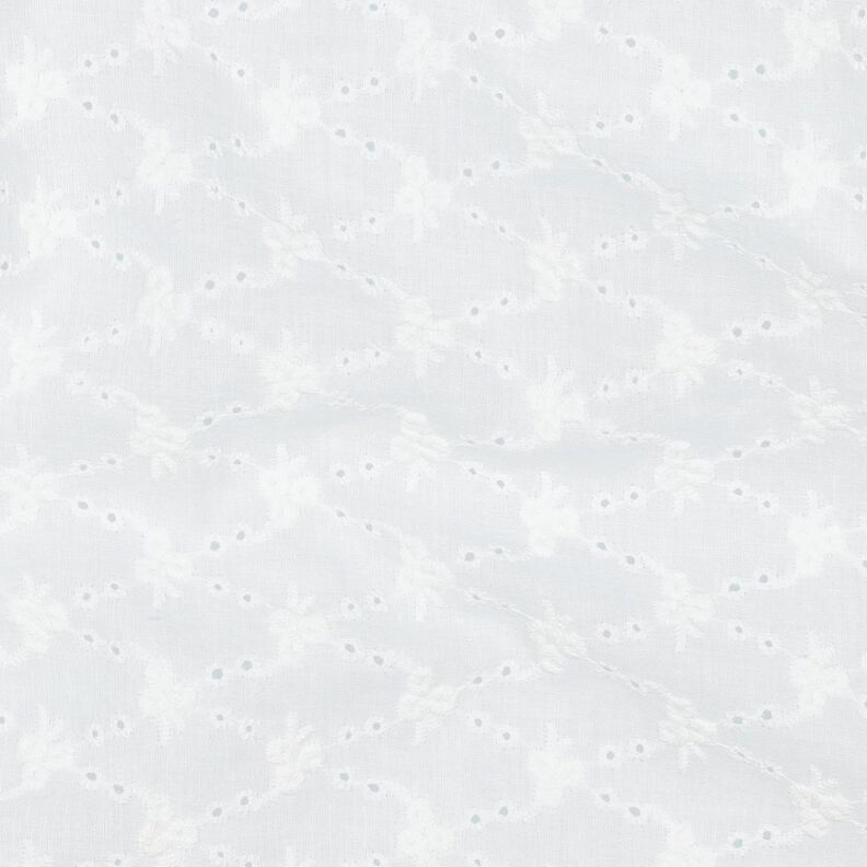 Tissu en coton Dentelle brodée Losanges de fleurs | Poppy Fabrics – blanc,  image number 2