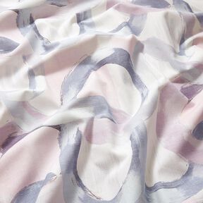 Tissu de décoration Semi-panama anneaux abstraits – lilas pastel/bleu, 