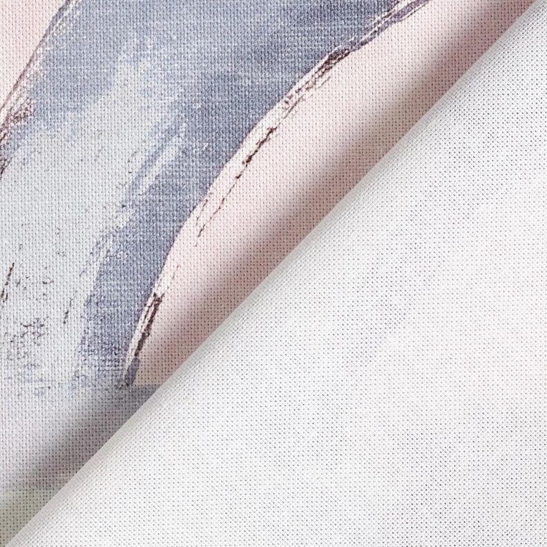 Tissu de décoration Semi-panama anneaux abstraits – lilas pastel/bleu,  image number 4