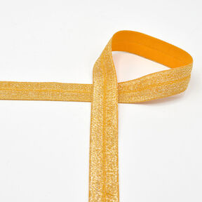 Biais élastique (pré-plié) pailleté [20 mm] – or, 
