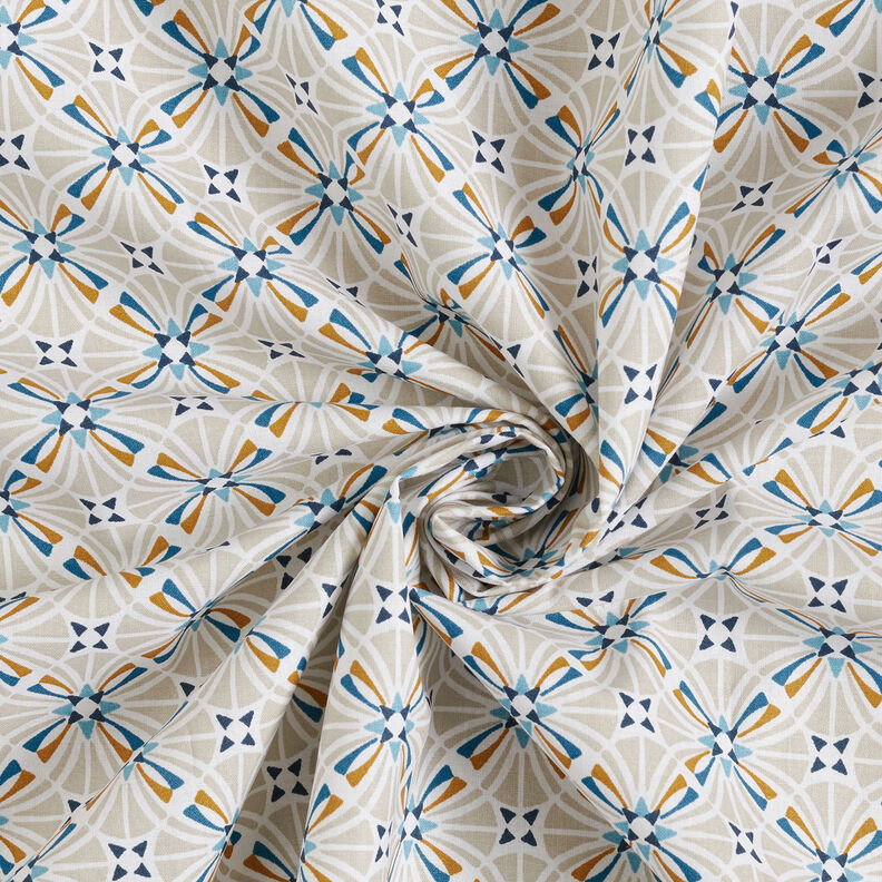 Tissu en coton Cretonne Carreaux arrondis – bleu,  image number 3