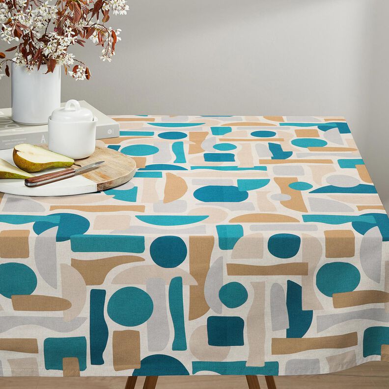 Tissu de décoration Semi-panama Formes abstraites – nature/pétrole, image number 7