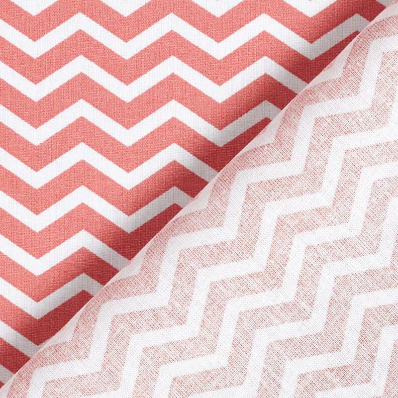 Tissu en coton Cretonne Zigzag – terre cuite/blanc,  image number 5