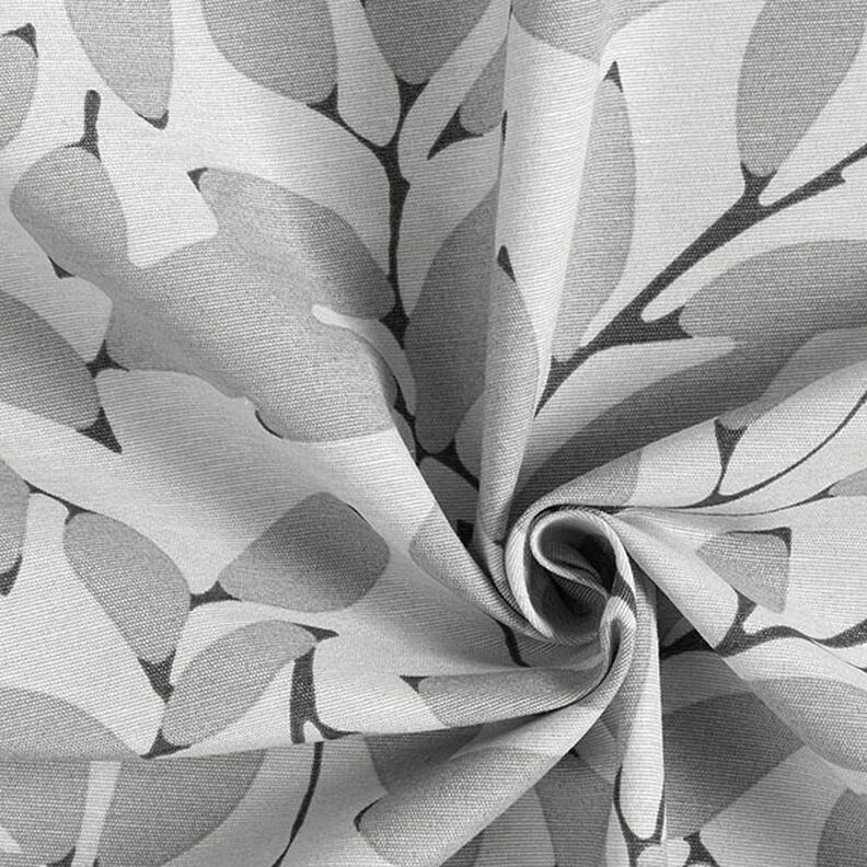 Tissu décoratif Toile Feuilles floues – gris brume/gris,  image number 3