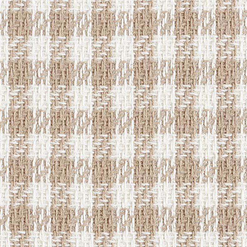 Tissu pour manteau en coton Carreaux – blanc/beige foncé, image number 1