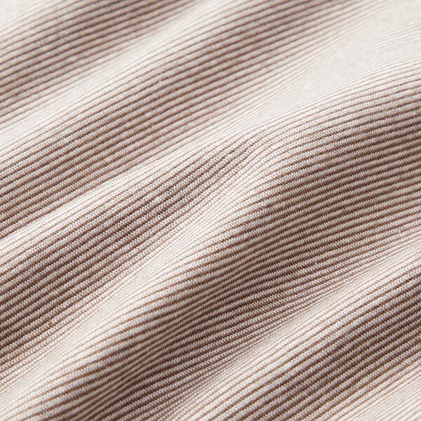 Bord-côtes tubulaire, fines rayures – chocolat/écru,  image number 2