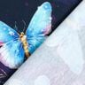 Jersey coton Papillons et fleurs scintillants | Glitzerpüppi  – bleu nuit/bleu glacier,  thumbnail number 4
