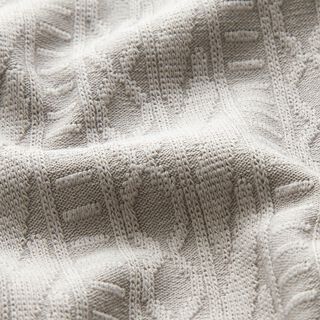 Jersey Jacquard Coton mélangé Rayures décorées – gris soie, 