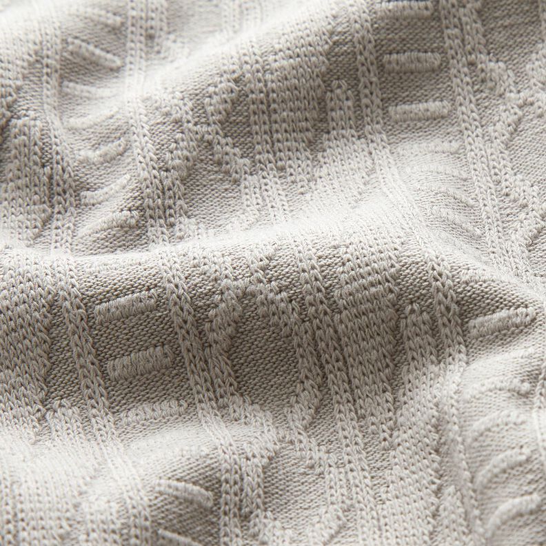 Jersey Jacquard Coton mélangé Rayures décorées – gris soie,  image number 2
