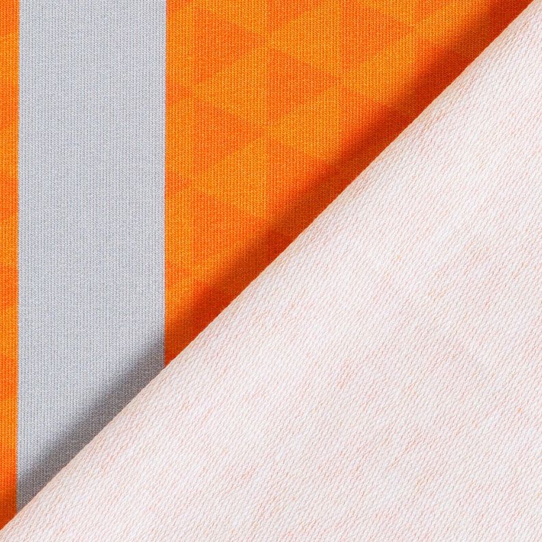 French Terry Sweat d’été Tissu bordure Ouvrier du bâtiment d’un jour – orange clair/argent,  image number 4