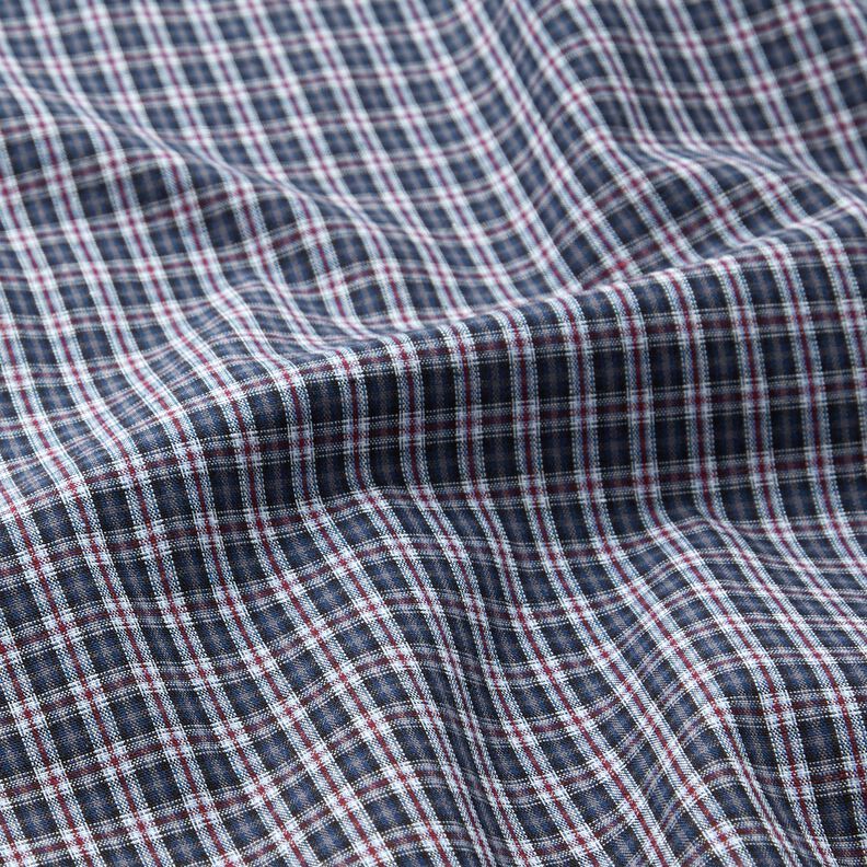 Tissu pour chemise à doubles carreaux – bleu marine/rouge bordeaux, image number 2