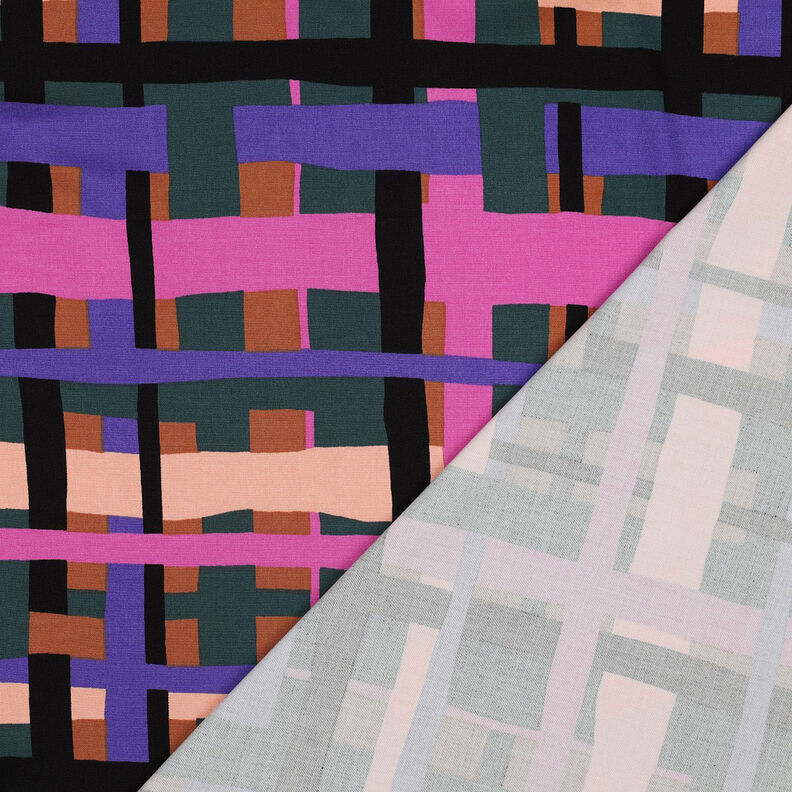 Tissu en viscose stretch Line Layers | Nerida Hansen – vert foncé/lilas, image number 4