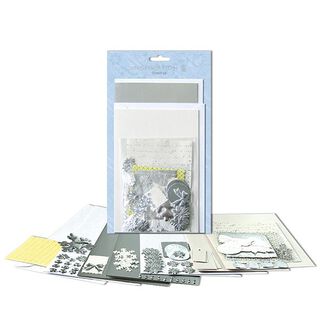 Kit de bricolage cartes Noël  – argent métallique, 