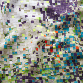 GOTS Jersey coton Mosaïques éparpillées | TCC x LOOKS by Wolfgang Joop – vert pomme/beige foncé, 