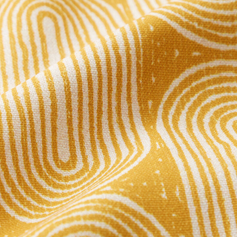 Tissu de décoration Semi-panama Arcs – jaune curry/nature,  image number 2