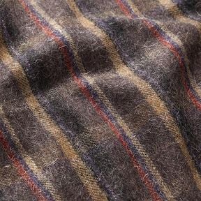 Laine vierge mélangée Carreaux – taupe foncé, 