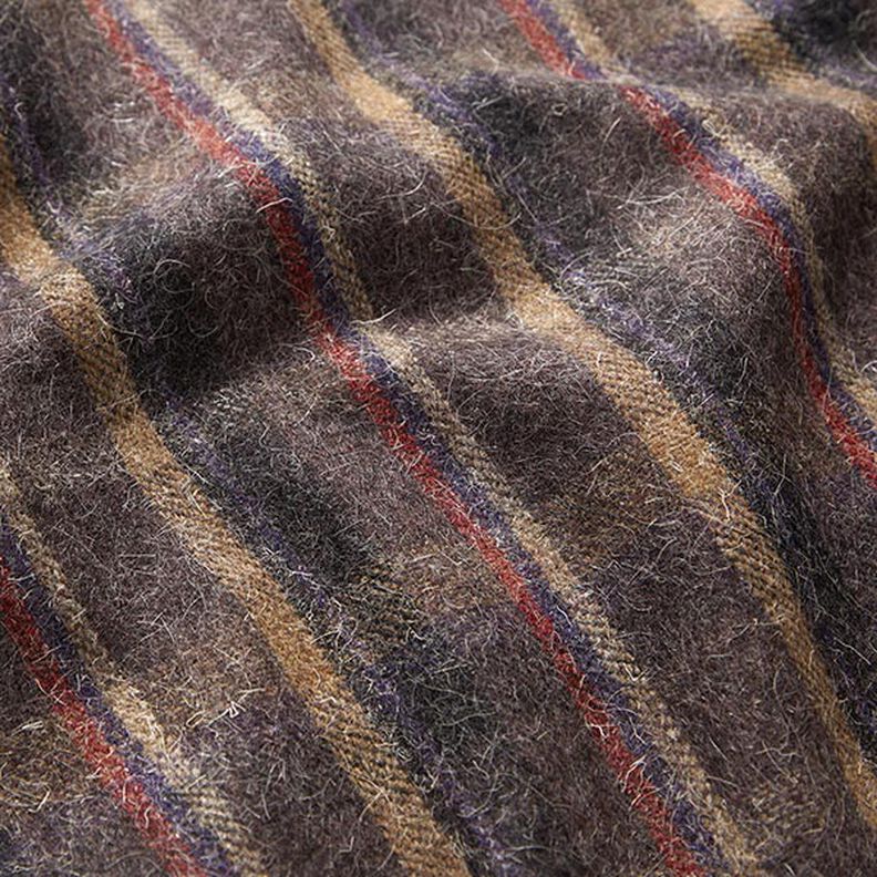 Laine vierge mélangée Carreaux – taupe foncé,  image number 2