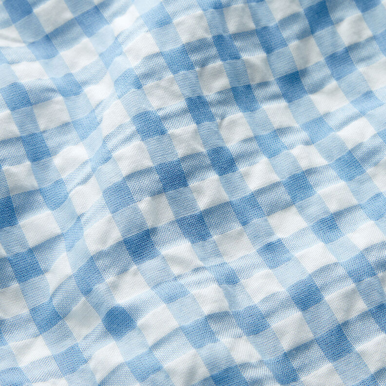 Seersucker à gros carreaux vichy – blanc/bleu clair,  image number 2