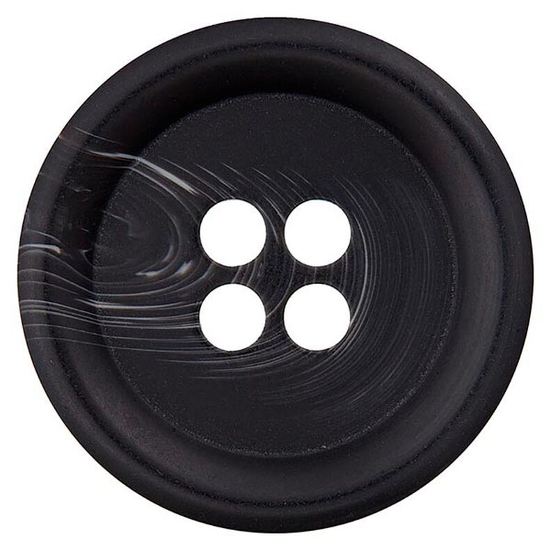 Bouton polyester 4 trous – noir/blanc,  image number 1
