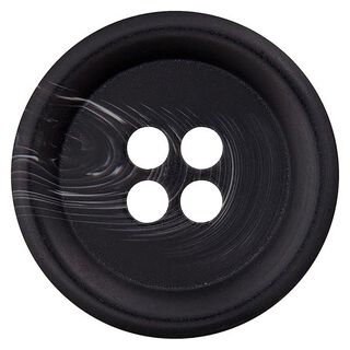 Bouton polyester 4 trous – noir/blanc, 