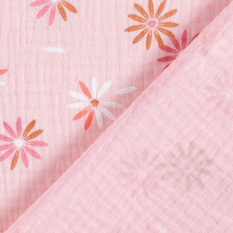 Tissu double gaze de coton Pluie de fleurs – rosé,  image number 4