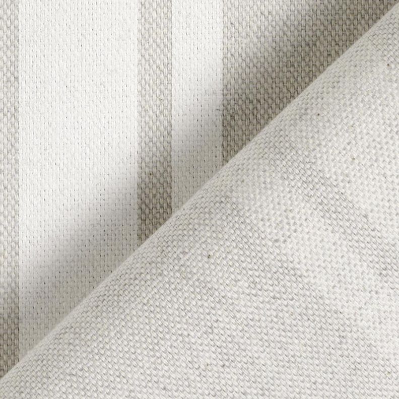 Tissu de décoration Panama Blockstreifen – écru/gris brume, image number 4