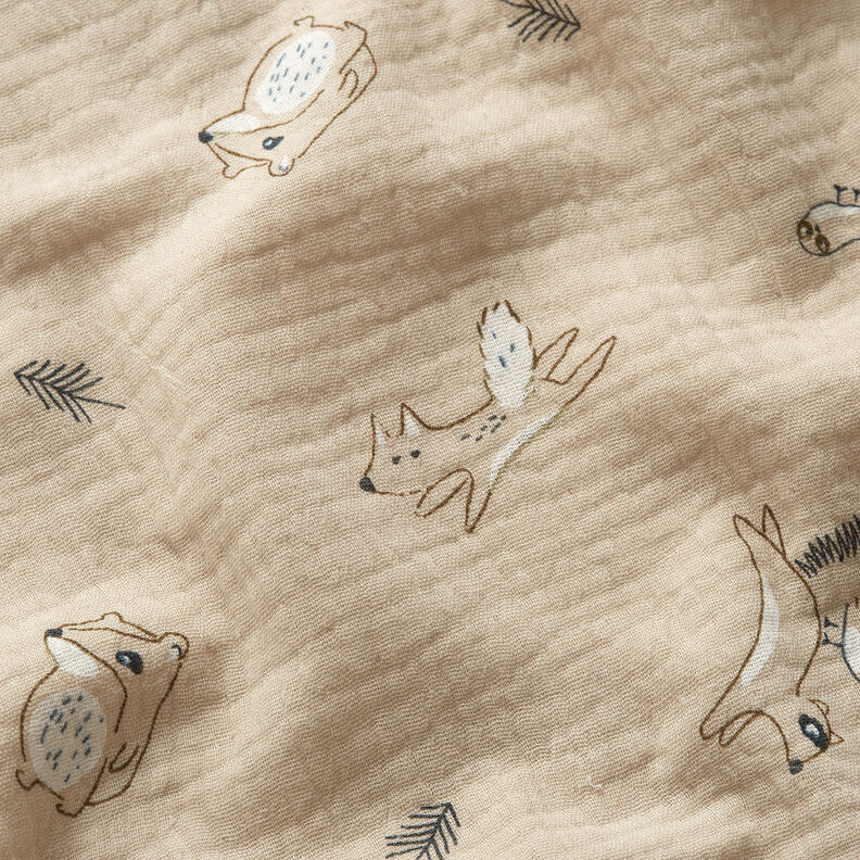 Tissu double gaze de coton Tamias – nature,  image number 2