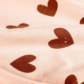 Jersey coton grosse Herzen – rosé/vieux rose foncé, 