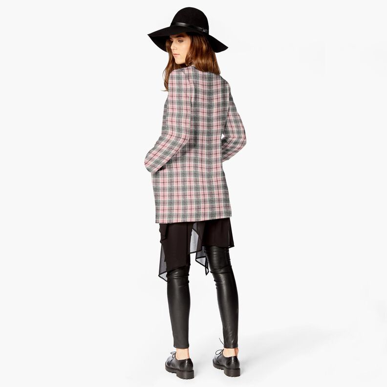 Tissu pour manteau carreaux – rose/gris clair,  image number 6