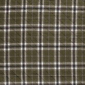 Tissu matelassé à carreaux – olive foncé/gris pierre, 
