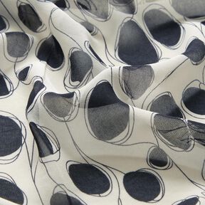 Chiffon cercles abstraits – blanc/noir, 