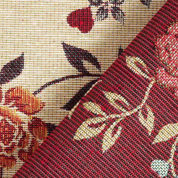Tissu de décoration Gobelin Vrilles de roses – beige clair/rouge,  image number 4
