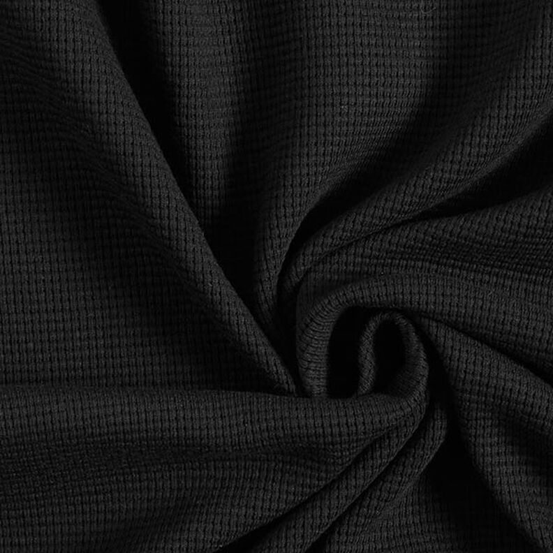 Mini Jersey de coton gaufré uni – noir, image number 1