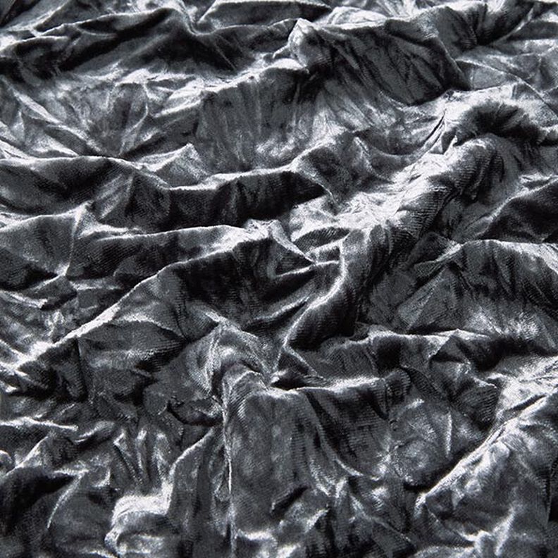 Velours stretch froissé – argent ancien,  image number 2