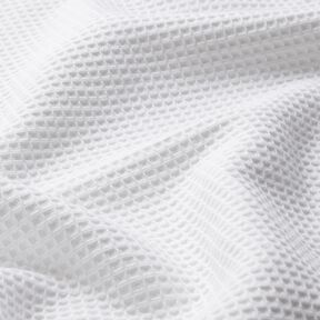 Tissu éponge/Nid d’abeille Uni – blanc, 
