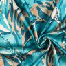 Crêpe satin fleurs de la mer – turquoise/cannelle,  thumbnail number 3