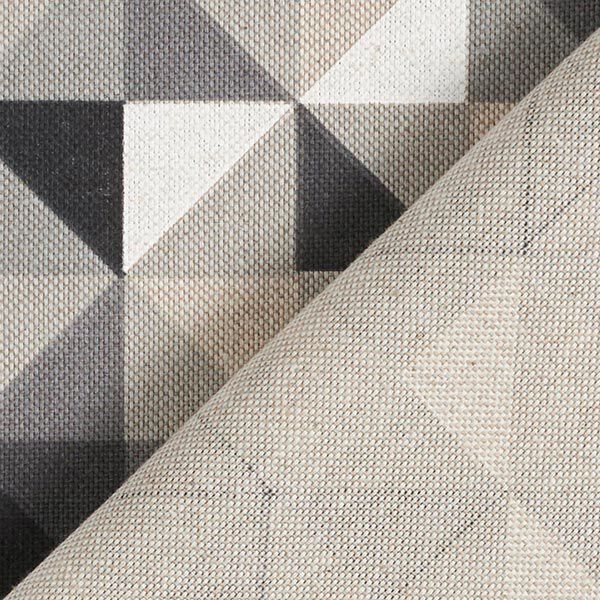 Tissu de décoration Semi-panama motif losange rétro – gris/noir,  image number 4