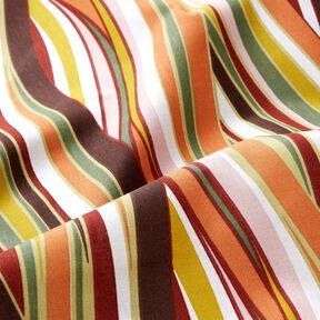 Tissu en coton Cretonne rayures ondul&eacute;es &ndash; blanc/orange clair, 