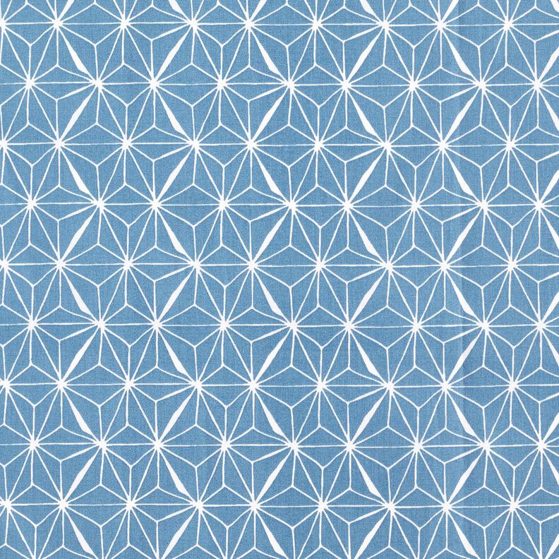 Coton enduit Étoiles graphiques – bleu/blanc,  image number 1