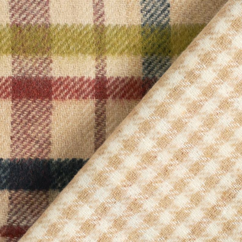 Tissu pour manteau à carreaux double face – beige/marron, image number 5