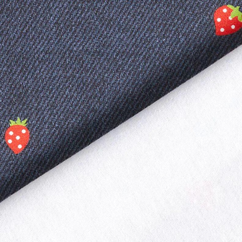 Jersey coton Fraises en aspect jean Impression numérique – gris bleu/rouge feu,  image number 4