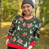 French Terry Sweat d’été Père Noël et lama | Glitzerpüppi – vert sapin/chili,  thumbnail number 5