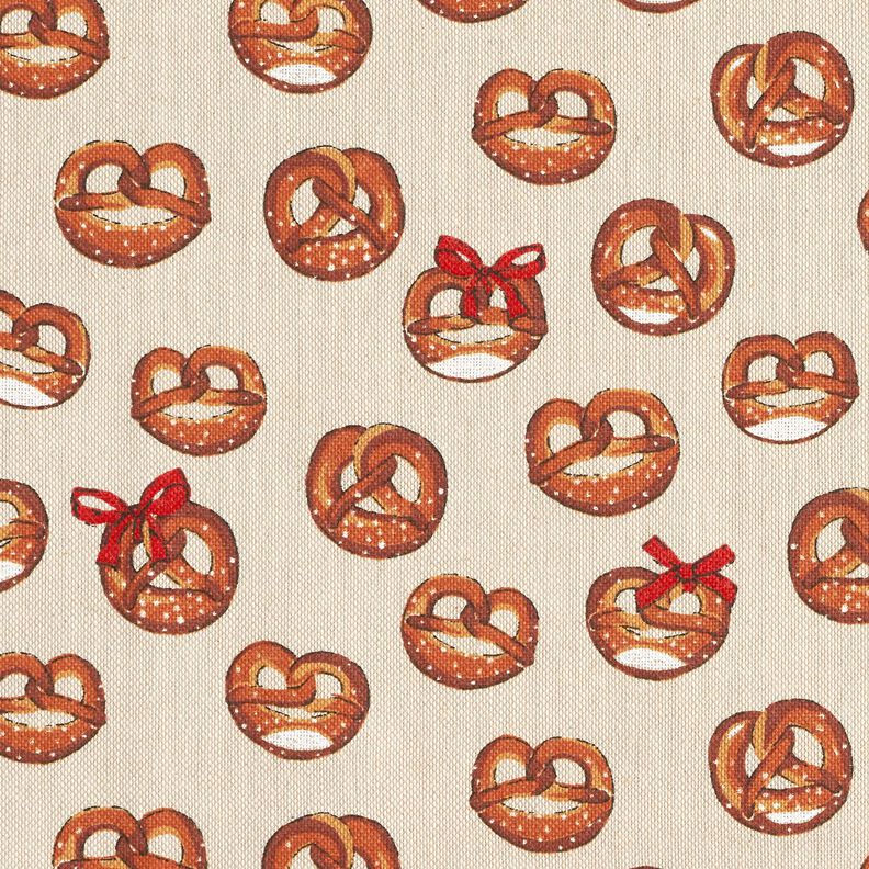Tissu de décoration Semi-panama Bretzels – marron/nature, image number 5