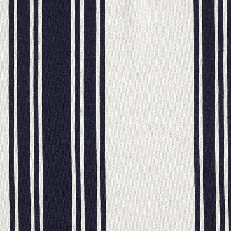 Tissu de décoration Panama Blockstreifen – bleu noir/gris brume, image number 1