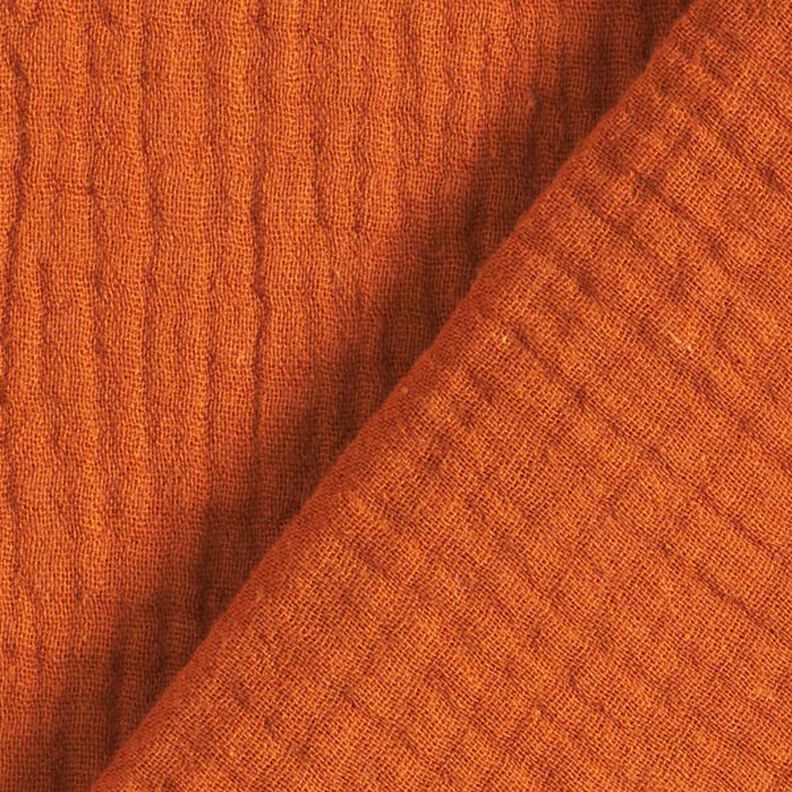 GOTS Tissu double gaze de coton | Tula – terre cuite,  image number 5